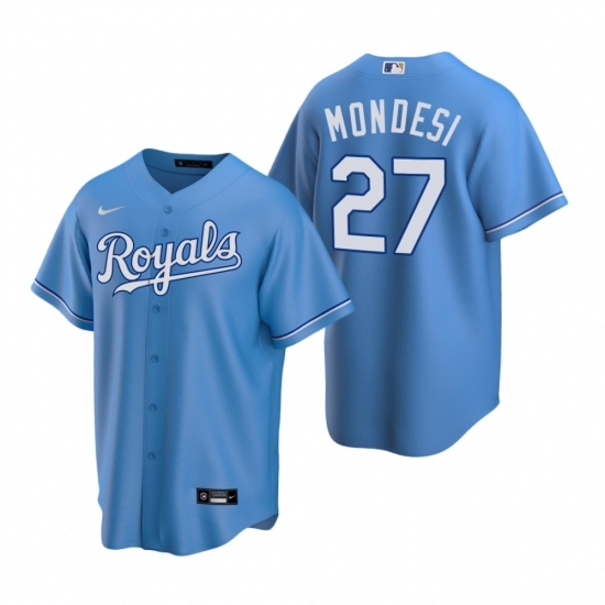 Men's Nike Kansas City Royals #27 Adalberto Mondesi Light Blue Alternate Stitched Baseball Jersey Men's Nike Kansas City Royals #27 Adalberto Mondesi Light Blue Alternate Stitched Baseball Jersey