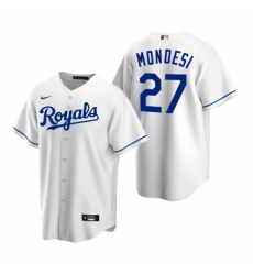 Men's Nike Kansas City Royals #27 Adalberto Mondesi White Home Stitched Baseball Jersey