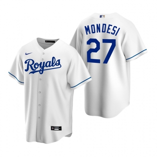 Men's Nike Kansas City Royals #27 Adalberto Mondesi White Home Stitched Baseball Jersey Men's Nike Kansas City Royals #27 Adalberto Mondesi White Home Stitched Baseball Jersey