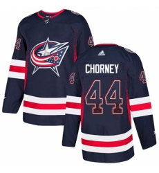 Men's Adidas Columbus Blue Jackets #44 Taylor Chorney Authentic Navy Blue Drift Fashion NHL Jersey