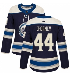 Women's Adidas Columbus Blue Jackets #44 Taylor Chorney Authentic Navy Blue Alternate NHL Jersey