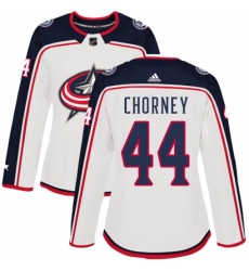Women's Adidas Columbus Blue Jackets #44 Taylor Chorney Authentic White Away NHL Jersey