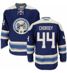 Women's Reebok Columbus Blue Jackets #44 Taylor Chorney Authentic Navy Blue Third NHL Jersey