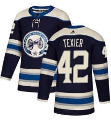Men's Adidas Columbus Blue Jackets #42 Alexandre Texier Authentic Navy Blue Alternate NHL Jersey Men's Adidas Columbus Blue Jackets #42 Alexandre Texier Authentic Navy Blue Alternate NHL Jersey
