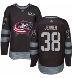 Men's Adidas Columbus Blue Jackets #38 Boone Jenner Authentic Black 1917-2017 100th Anniversary NHL Jersey