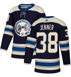 Men's Adidas Columbus Blue Jackets #38 Boone Jenner Authentic Navy Blue Alternate NHL Jersey