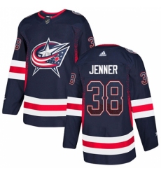 Men's Adidas Columbus Blue Jackets #38 Boone Jenner Authentic Navy Blue Drift Fashion NHL Jersey