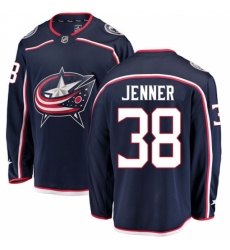 Men's Columbus Blue Jackets #38 Boone Jenner Fanatics Branded Navy Blue Home Breakaway NHL Jersey