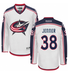 Men's Reebok Columbus Blue Jackets #38 Boone Jenner Authentic White Away NHL Jersey