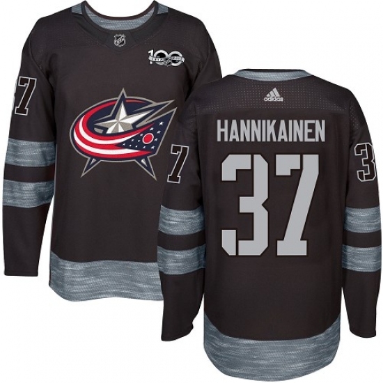 Men's Adidas Columbus Blue Jackets #37 Markus Hannikainen Authentic Black 1917-2017 100th Anniversary NHL Jersey Men's Adidas Columbus Blue Jackets #37 Markus Hannikainen Authentic Black 1917-2017 100th Anniversary NHL Jersey