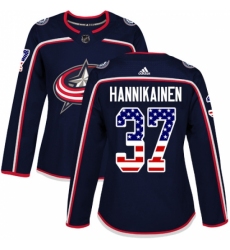 Women's Adidas Columbus Blue Jackets #37 Markus Hannikainen Authentic Navy Blue USA Flag Fashion NHL Jersey Women's Adidas Columbus Blue Jackets #37 Markus Hannikainen Authentic Navy Blue USA Flag Fashion NHL Jersey