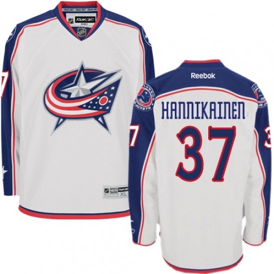 Women's Reebok Columbus Blue Jackets #37 Markus Hannikainen Authentic White Away NHL Jersey Women's Reebok Columbus Blue Jackets #37 Markus Hannikainen Authentic White Away NHL Jersey