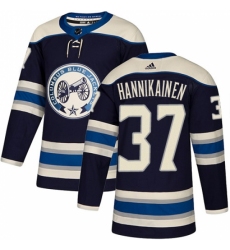 Youth Adidas Columbus Blue Jackets #37 Markus Hannikainen Authentic Navy Blue Alternate NHL Jersey