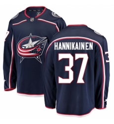 Youth Columbus Blue Jackets #37 Markus Hannikainen Fanatics Branded Navy Blue Home Breakaway NHL Jersey