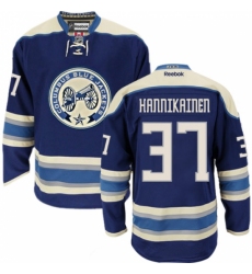 Youth Reebok Columbus Blue Jackets #37 Markus Hannikainen Authentic Navy Blue Third NHL Jersey