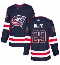 Men's Adidas Columbus Blue Jackets #29 Zac Dalpe Authentic Navy Blue Drift Fashion NHL Jersey