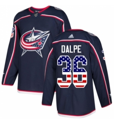 Men's Adidas Columbus Blue Jackets #36 Zac Dalpe Authentic Navy Blue USA Flag Fashion NHL Jersey