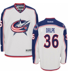 Men's Reebok Columbus Blue Jackets #36 Zac Dalpe Authentic White Away NHL Jersey