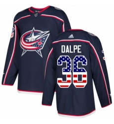 Youth Adidas Columbus Blue Jackets #36 Zac Dalpe Authentic Navy Blue USA Flag Fashion NHL Jersey