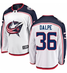 Youth Columbus Blue Jackets #36 Zac Dalpe Fanatics Branded White Away Breakaway NHL Jersey