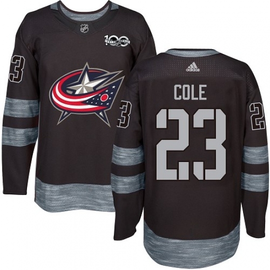 Men's Adidas Columbus Blue Jackets #23 Ian Cole Authentic Black 1917-2017 100th Anniversary NHL Jersey Men's Adidas Columbus Blue Jackets #23 Ian Cole Authentic Black 1917-2017 100th Anniversary NHL Jersey
