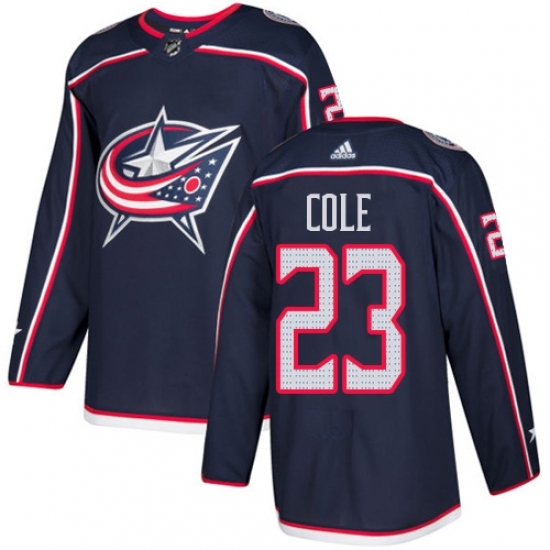 Men's Adidas Columbus Blue Jackets #23 Ian Cole Authentic Navy Blue Home NHL Jersey Men's Adidas Columbus Blue Jackets #23 Ian Cole Authentic Navy Blue Home NHL Jersey