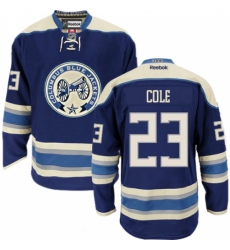 Men's Reebok Columbus Blue Jackets #23 Ian Cole Authentic Navy Blue Third NHL Jersey