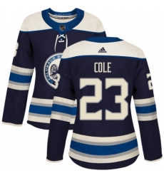 Women's Adidas Columbus Blue Jackets #23 Ian Cole Authentic Navy Blue Alternate NHL Jersey Women's Adidas Columbus Blue Jackets #23 Ian Cole Authentic Navy Blue Alternate NHL Jersey