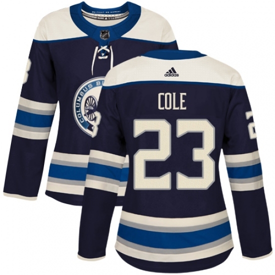 Women's Adidas Columbus Blue Jackets #23 Ian Cole Authentic Navy Blue Alternate NHL Jersey Women's Adidas Columbus Blue Jackets #23 Ian Cole Authentic Navy Blue Alternate NHL Jersey