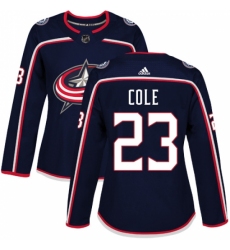 Women's Adidas Columbus Blue Jackets #23 Ian Cole Authentic Navy Blue Home NHL Jersey Women's Adidas Columbus Blue Jackets #23 Ian Cole Authentic Navy Blue Home NHL Jersey