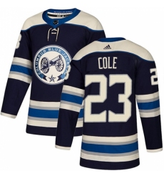 Youth Adidas Columbus Blue Jackets #23 Ian Cole Authentic Navy Blue Alternate NHL Jersey