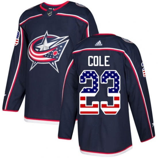 Youth Adidas Columbus Blue Jackets #23 Ian Cole Authentic Navy Blue USA Flag Fashion NHL Jersey Youth Adidas Columbus Blue Jackets #23 Ian Cole Authentic Navy Blue USA Flag Fashion NHL Jersey