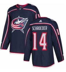 Youth Adidas Columbus Blue Jackets #14 Jordan Schroeder Authentic Navy Blue Home NHL Jersey