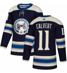 Men's Adidas Columbus Blue Jackets #11 Matt Calvert Authentic Navy Blue Alternate NHL Jersey