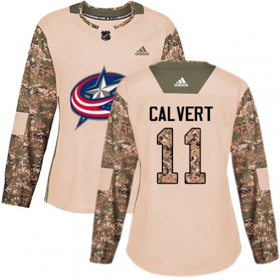 Women's Adidas Columbus Blue Jackets #11 Matt Calvert Authentic Camo Veterans Day Practice NHL Jersey Women's Adidas Columbus Blue Jackets #11 Matt Calvert Authentic Camo Veterans Day Practice NHL Jersey