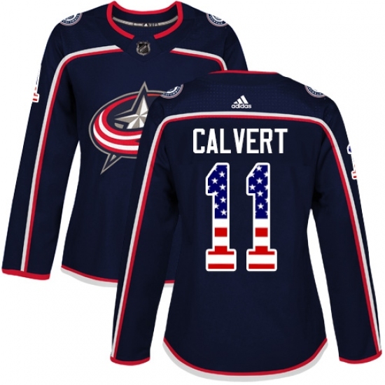 Women's Adidas Columbus Blue Jackets #11 Matt Calvert Authentic Navy Blue USA Flag Fashion NHL Jersey Women's Adidas Columbus Blue Jackets #11 Matt Calvert Authentic Navy Blue USA Flag Fashion NHL Jersey