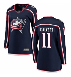 Women's Columbus Blue Jackets #11 Matt Calvert Fanatics Branded Navy Blue Home Breakaway NHL Jersey