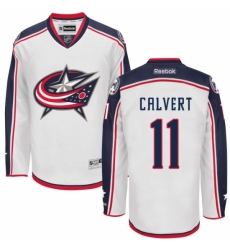 Women's Reebok Columbus Blue Jackets #11 Matt Calvert Authentic White Away NHL Jersey