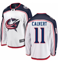 Youth Columbus Blue Jackets #11 Matt Calvert Fanatics Branded White Away Breakaway NHL Jersey
