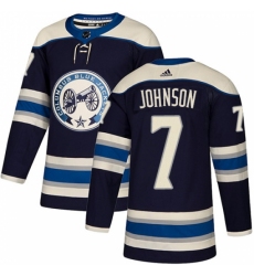 Men's Adidas Columbus Blue Jackets #7 Jack Johnson Authentic Navy Blue Alternate NHL Jersey Men's Adidas Columbus Blue Jackets #7 Jack Johnson Authentic Navy Blue Alternate NHL Jersey