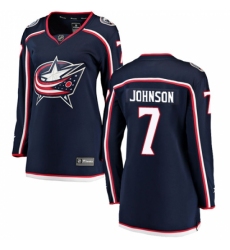 Women's Columbus Blue Jackets #7 Jack Johnson Fanatics Branded Navy Blue Home Breakaway NHL Jersey Women's Columbus Blue Jackets #7 Jack Johnson Fanatics Branded Navy Blue Home Breakaway NHL Jersey