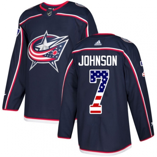 Youth Adidas Columbus Blue Jackets #7 Jack Johnson Authentic Navy Blue USA Flag Fashion NHL Jersey Youth Adidas Columbus Blue Jackets #7 Jack Johnson Authentic Navy Blue USA Flag Fashion NHL Jersey