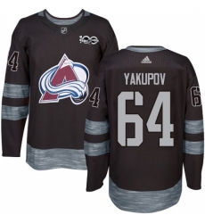 Men's Adidas Colorado Avalanche #64 Nail Yakupov Authentic Black 1917-2017 100th Anniversary NHL Jersey