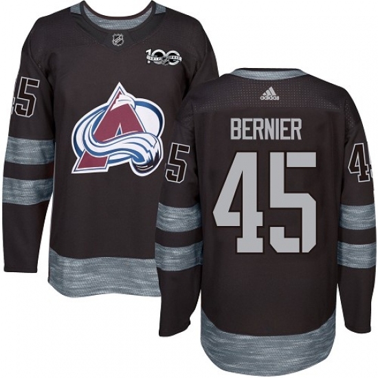 Men's Adidas Colorado Avalanche #45 Jonathan Bernier Authentic Black 1917-2017 100th Anniversary NHL Jersey Men's Adidas Colorado Avalanche #45 Jonathan Bernier Authentic Black 1917-2017 100th Anniversary NHL Jersey