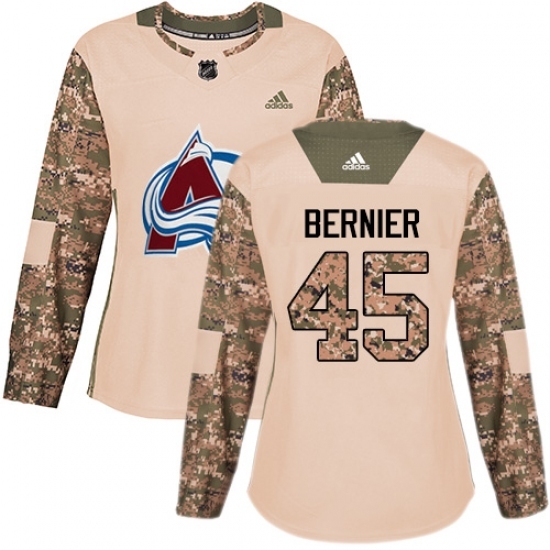 Women's Adidas Colorado Avalanche #45 Jonathan Bernier Authentic Camo Veterans Day Practice NHL Jersey Women's Adidas Colorado Avalanche #45 Jonathan Bernier Authentic Camo Veterans Day Practice NHL Jersey