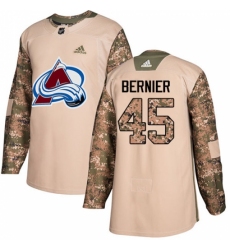 Youth Adidas Colorado Avalanche #45 Jonathan Bernier Authentic Camo Veterans Day Practice NHL Jersey