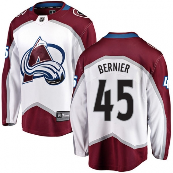 Youth Colorado Avalanche #45 Jonathan Bernier Fanatics Branded White Away Breakaway NHL Jersey Youth Colorado Avalanche #45 Jonathan Bernier Fanatics Branded White Away Breakaway NHL Jersey