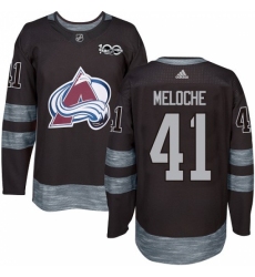 Men's Adidas Colorado Avalanche #41 Nicolas Meloche Authentic Black 1917-2017 100th Anniversary NHL Jersey