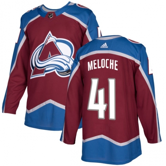 Men's Adidas Colorado Avalanche #41 Nicolas Meloche Authentic Burgundy Red Home NHL Jersey Men's Adidas Colorado Avalanche #41 Nicolas Meloche Authentic Burgundy Red Home NHL Jersey