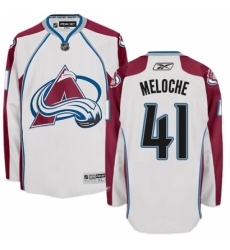 Men's Reebok Colorado Avalanche #41 Nicolas Meloche Authentic White Away NHL Jersey